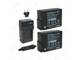 Wasabi Power Battery (2-Pack) and Charger Kit for Panasonic DMW-BLC12
